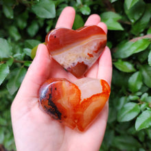 Load image into Gallery viewer, Carnelian & Quartz Heart Palm Stone - 1 ct