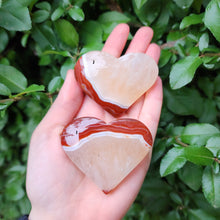 Load image into Gallery viewer, Carnelian & Quartz Heart Palm Stone - 1 ct