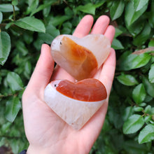 Load image into Gallery viewer, Carnelian & Quartz Heart Palm Stone - 1 ct