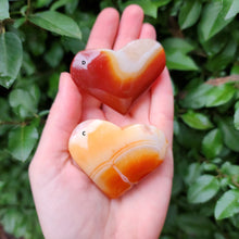 Load image into Gallery viewer, Carnelian &amp; Quartz Heart Palm Stone - 1 ct

