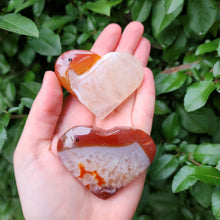 Load image into Gallery viewer, Carnelian &amp; Quartz Heart Palm Stone - 1 ct
