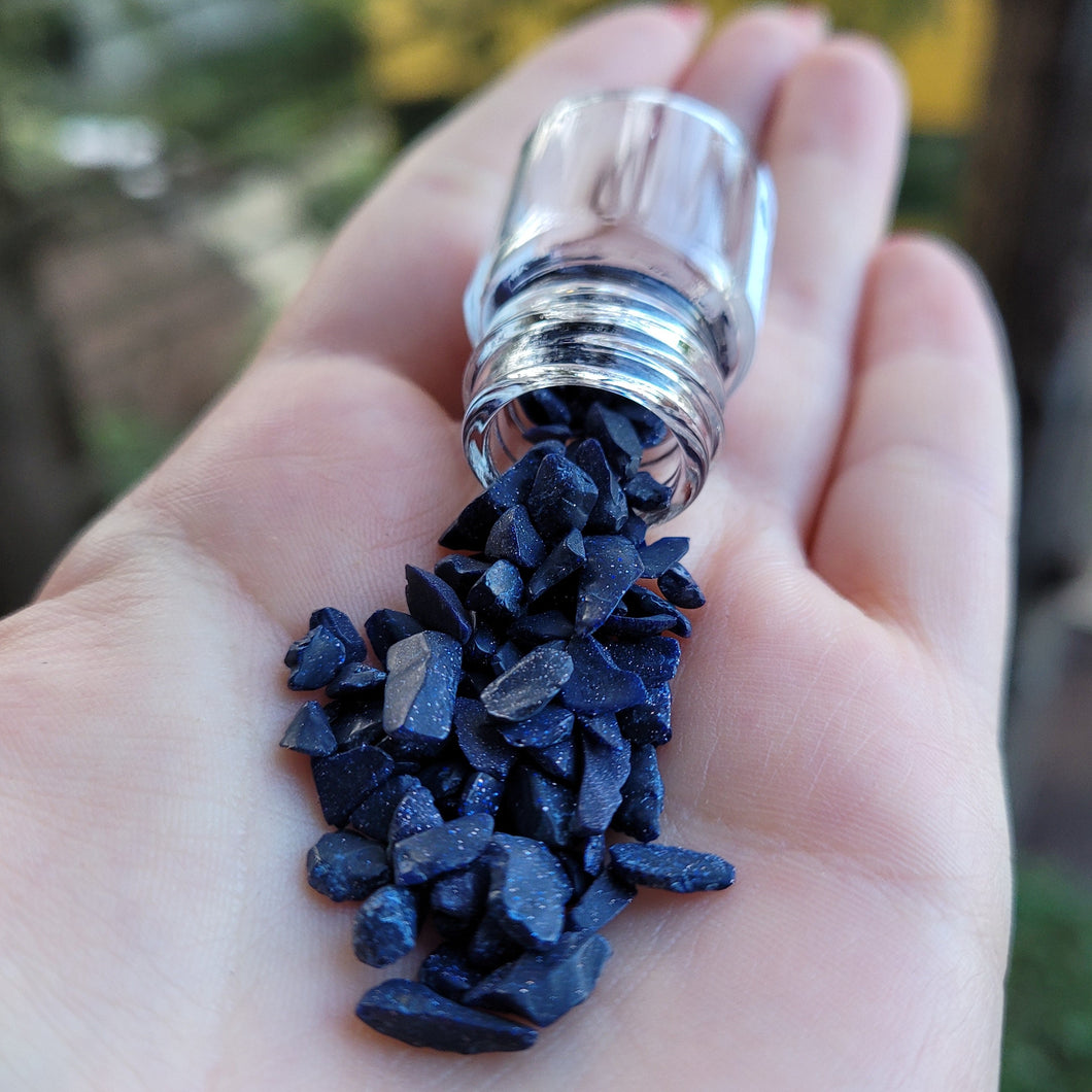 Blue Goldstone Chips - 8 Grams