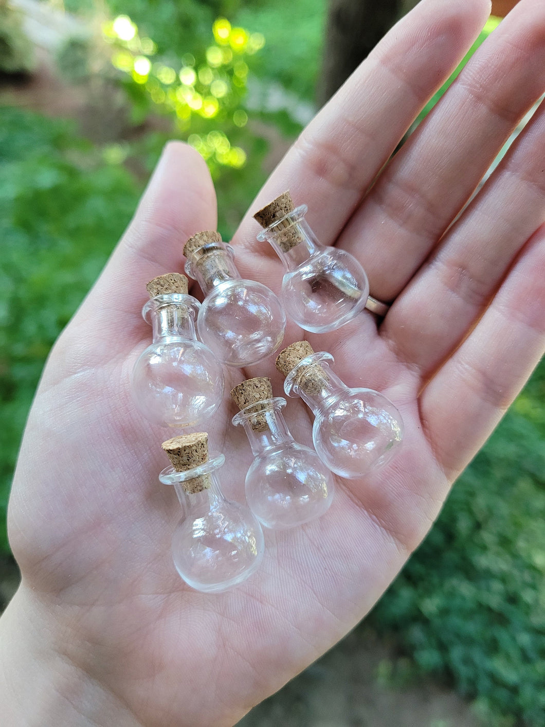 Mini Potion Bottles 6pk - 2ml Glass w/ Cork
